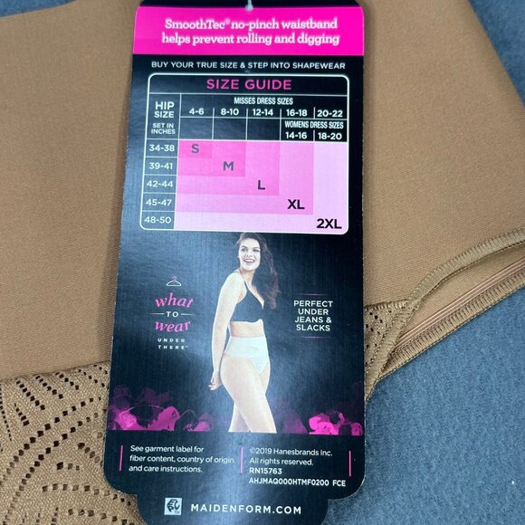Maidenform Women's Size Large Shaper Thong Firm Control Beige New With Tags - Picture 4 of 11